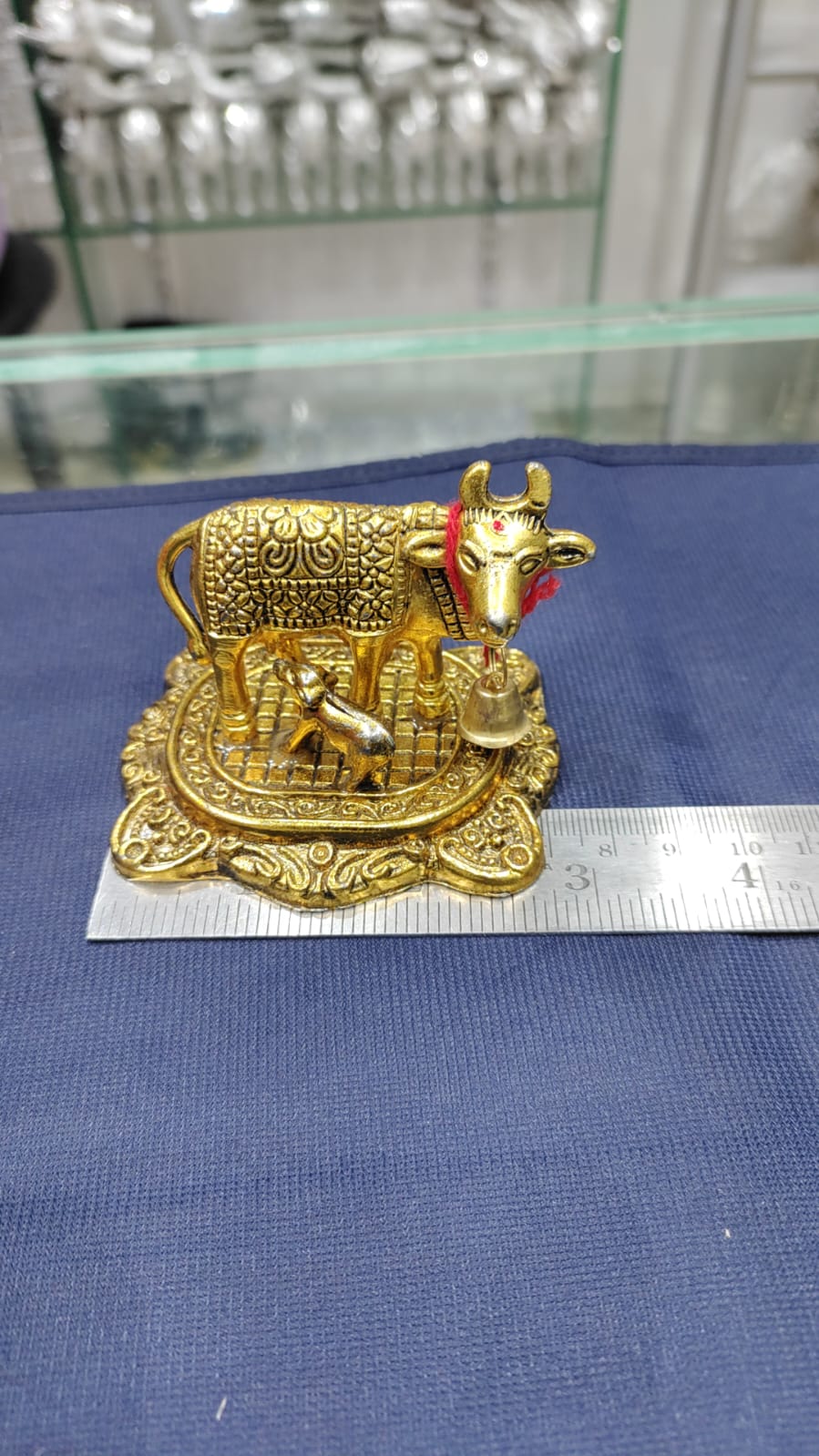 Gold Kamadhenu Statue