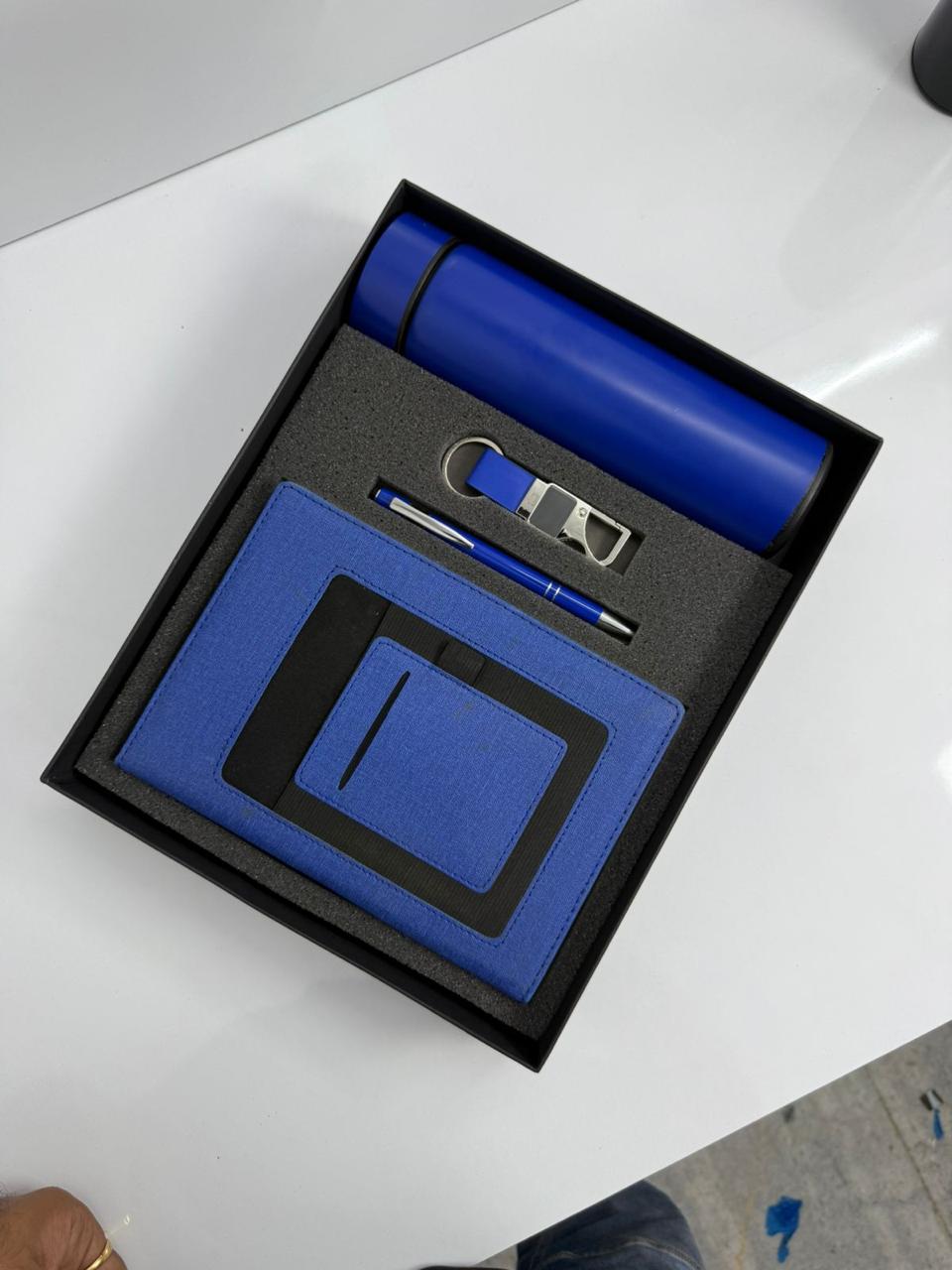 Blue Flask & Diary Set